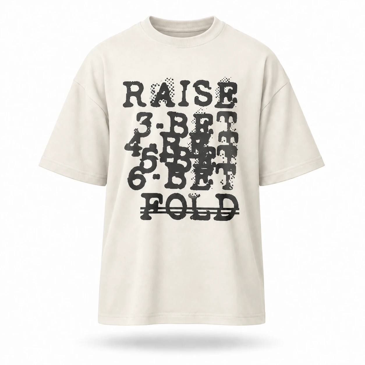 og-mockup-raise-crema-frente-v2 Playera oversize crema 3-Bet con texto RAISE 3-BET 4-BET 5-BET 6-BET FOLD, Original Gamblers DROP 001